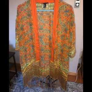 Women’s fringe kimono